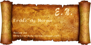 Erdődy Norma névjegykártya